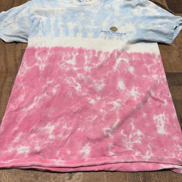 Simply Southern Tops - Simply Southern Kids Tie-Dye T-Shirt - Pink and Blue